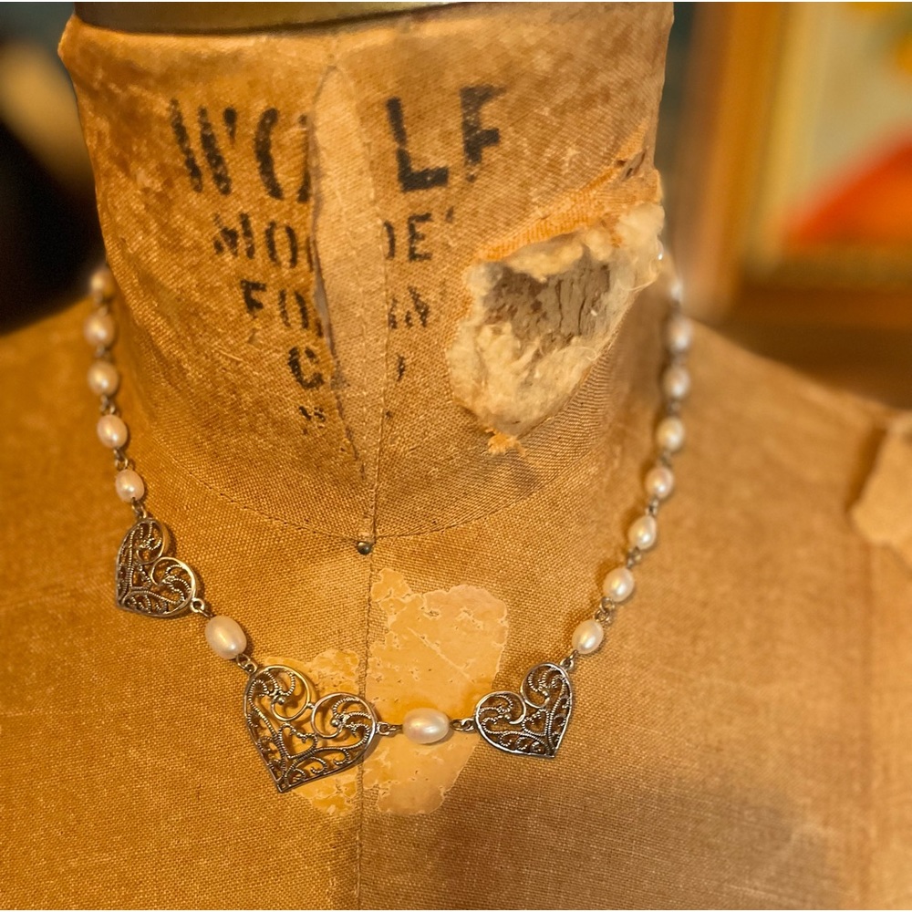Pearl and Heart Necklace